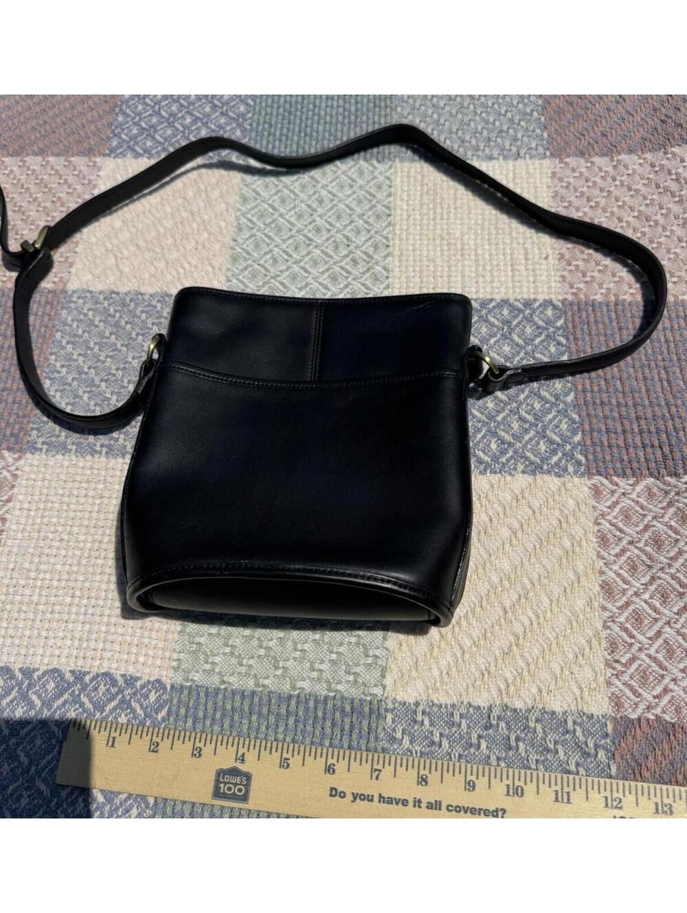 Black Vintage Coach Leather Crossbody Bag